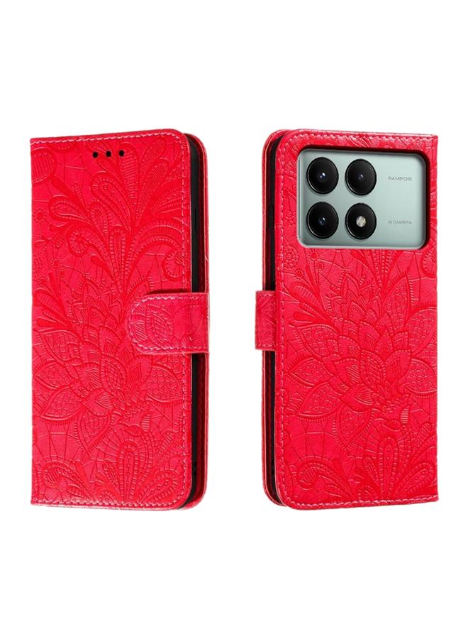Case For Xiaomi Redmi K70E Lace Flower Embossing Flip Leather Phone Case