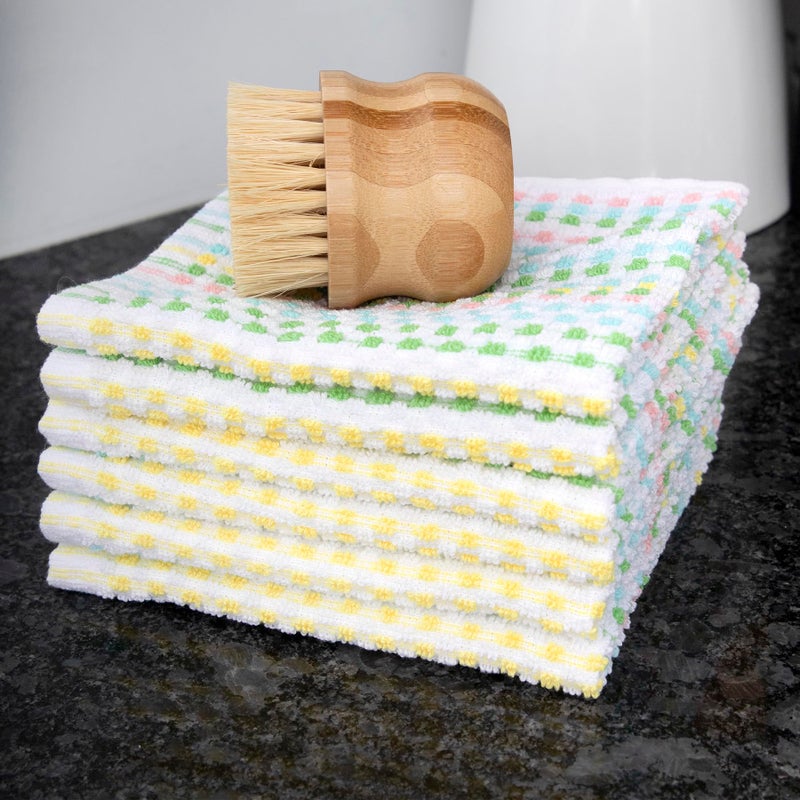 Ritz Pebble Bar Mop Towels: Highly Absorbent and Super Soft, 100% Cotton, Durable Super Absorbent Kitchen Bar Towels for Wiping Tables and Counters, 12x12, 6-Pack, Spring - Image 5