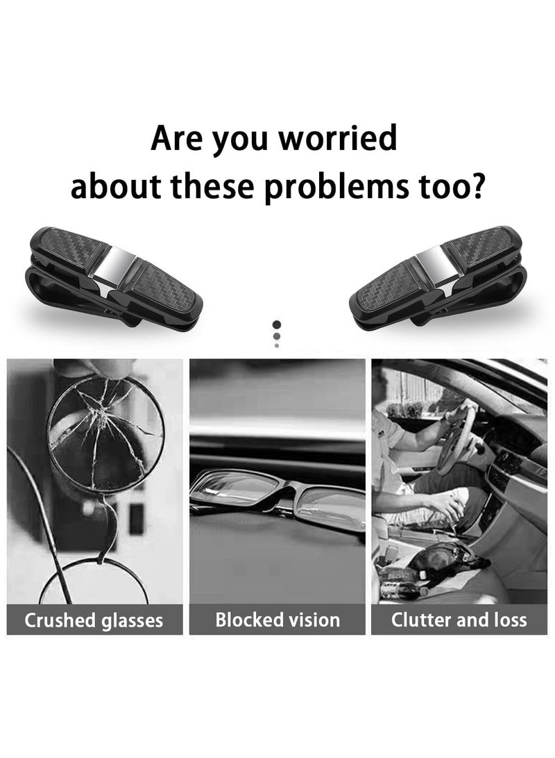 Loquat 2 Pcs Car Sun Visor Sunglasses Holder with 180° Rotation, Card Clip, and Vehicle Glasses Clips - Image 5