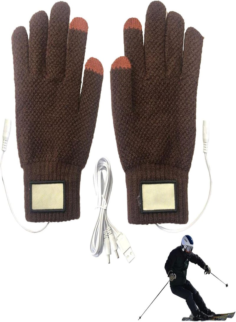 GGOOT Heated Gloves - Upgraded Women Men USB Heated Gloves Touchscreen Warm Full Finger Winter Gloves | Warm Windproof Full Finger Winter Gloves for Various Indoor Outdoor Activities  - Image 5
