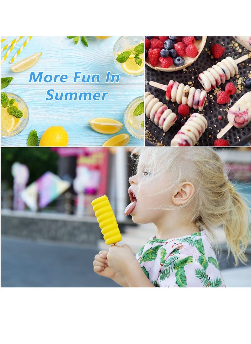 Y&D - Silicone Popsicle Moulds, 8 Cavities Ice Cream BPA Free Moulds for Kids, Reusable Pop Easy Release Maker Mould Home Office - Image 1
