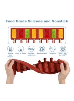 Y&D Silicone Popsicle Moulds, 8 Cavities Ice Cream BPA Free Moulds for Kids, Reusable Pop Easy Release Maker Mould Home Office  - Image 2