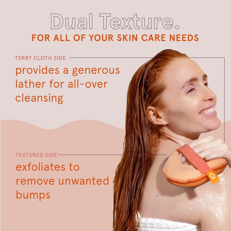 Clean Logic Bath and Body Exfoliating Body Scrubber, Dual-Texture Round Exfoliator Tool for Smooth, Clean Skin, Daily Skincare Routine, 3 Count Value Pack - Image 5
