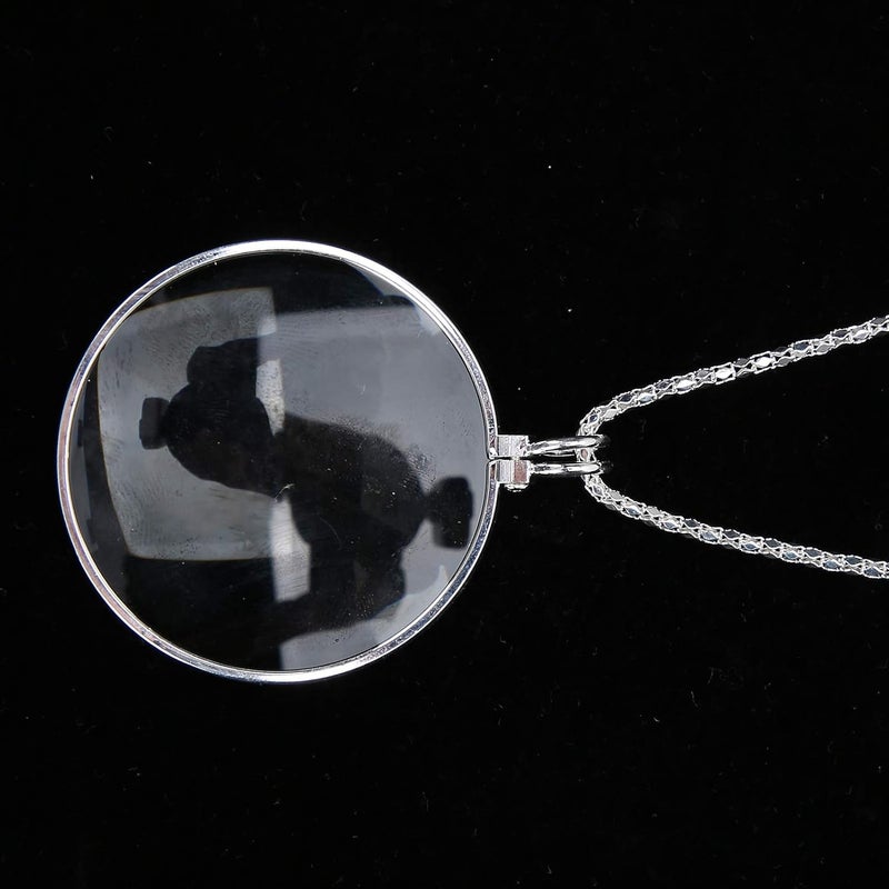 comfrt Hanging Magnifier, Mini Portable 5X Magnifier Necklace, Novelty Unisex Monocle, loupe Chain Jewelry Magnifier with Pendant Optical Lens, Increases Eyesight(Silver) - Image 5