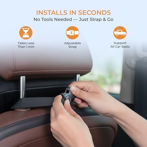 CareFoam Memory Foam Car Neck Pillow for Driving Comfort – Ergonomic Headrest Cushion for Neck & Spine Support – Adjustable Strap, Breathable Washable Cover, Ideal for Long Drives | Black Velvet - Image 5