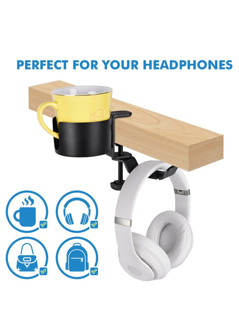 عام ركن سماعات معدني يدور بزاوية 360 درجة وينصب على الطاولة. هو ركن تخزين كوبي السماعات متعدد الوظائف ولا يتطلب حفر الثقوب، ويفي باحتياجات الوصول السهل إلى السماعات. - Image 2