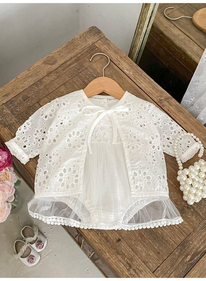 DOOKOO Summer Baby Solid Dresses Kids Girls Embroidered Cotton Romper Clothing Floral Dress For 0-4Y Girls - Image 4