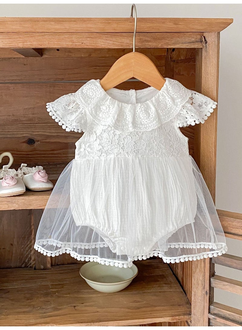 DOOKOO Summer Baby Solid Dresses Kids Girls Embroidered Cotton Romper Clothing Floral Dress For 0-4Y Girls - Image 1