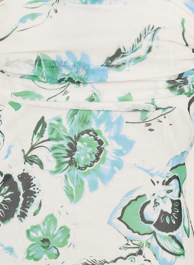 Styli Floral Tie-Strap Dress