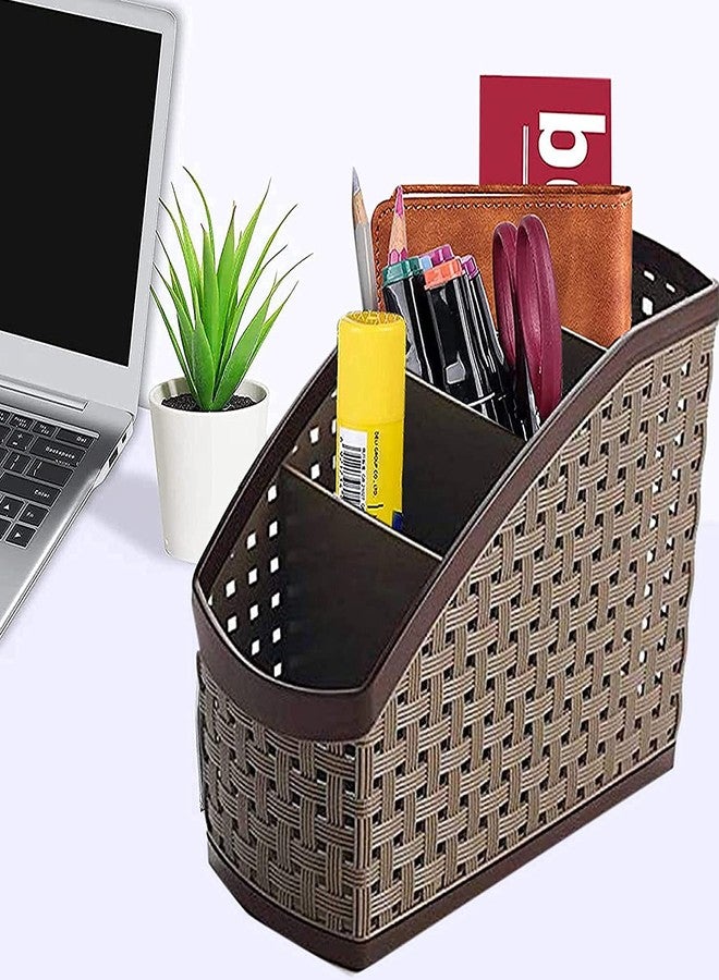 Konquer TimeS Plastic 4 Section Multi-Purpose Storage Box Organizer for Desk Home Table Accessories Stand (Multicolor) Pack of 2 - Image 3