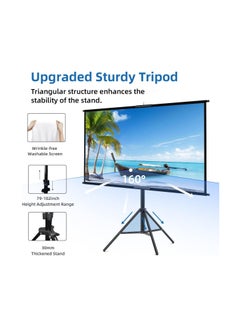 CityRiya-Long Projector Screen with Stand,100 Inch Portable Indoor Outdoor Projection Screen 16:9 Hd 4K Wrinkle-Free Outdoor Movies Screen Carrying Bag for Home Backyard Theater  - Image 3