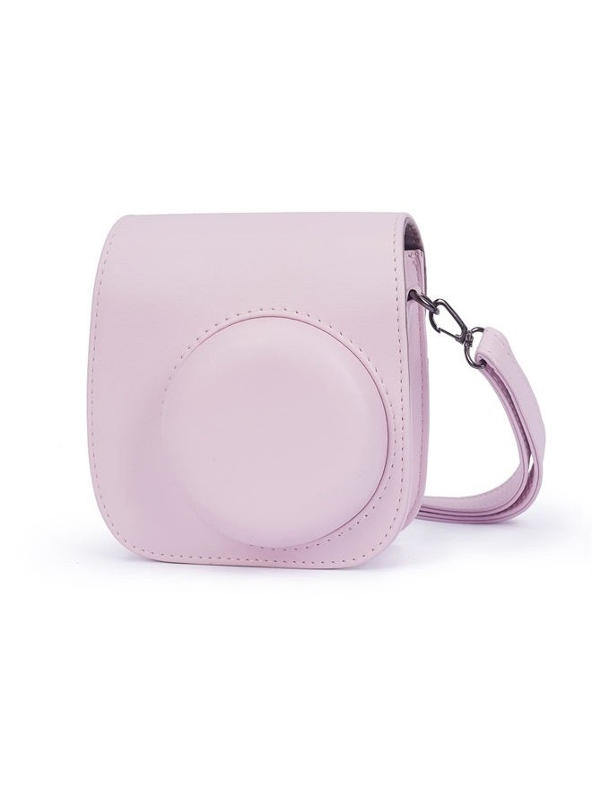 Phetium Instant mini 12 Camera Protective Case Compatible with Instax Mini 12 11,PU Leather Bag with Pocket and Adjustable Shoulder Strap (Blossom Pink) - Image 1