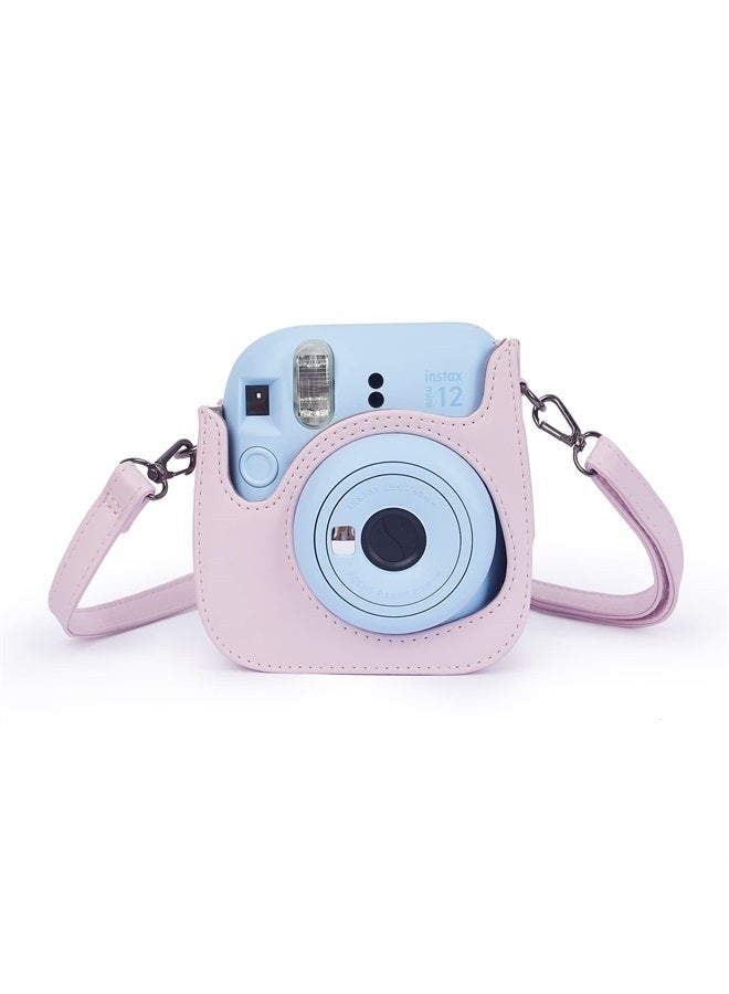 Phetium Instant mini 12 Camera Protective Case Compatible with Instax Mini 12 11,PU Leather Bag with Pocket and Adjustable Shoulder Strap (Blossom Pink) - Image 4