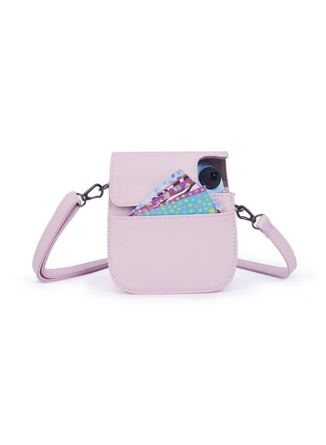 Phetium Instant mini 12 Camera Protective Case Compatible with Instax Mini 12 11,PU Leather Bag with Pocket and Adjustable Shoulder Strap (Blossom Pink) - Image 5