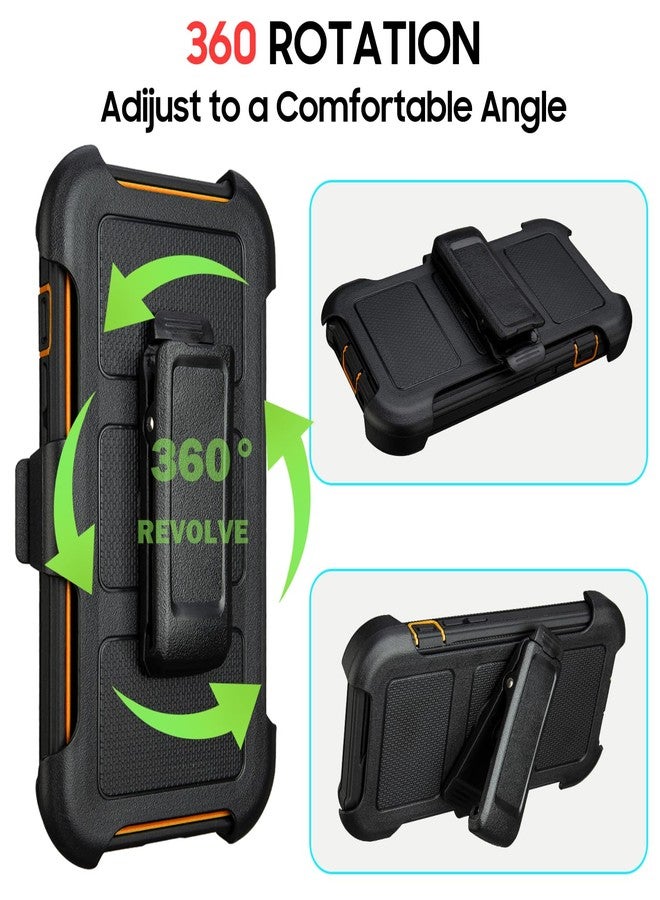 Saiboro for Defender Phone Case iPhone 12 Case with Belt Clip, for Shockproof iPhone 12 Case Heavy Duty Rugged, 2 Layers of Sturdy for iPhone12 Cases, Military-Grade Cover for iPhone12Case Black & Orange - Image 5