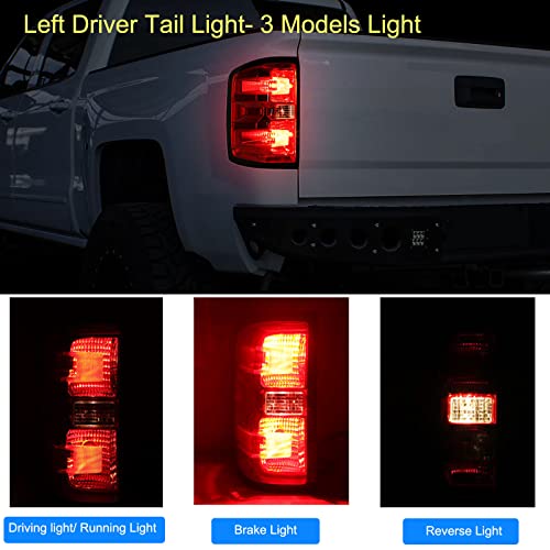 MOCW مجموعة ضوء الذيل الجانبي الأيسر MOCW متوافقة مع شيفروليه سيلفرادو 1500 2500 HD 3500HD من 2016-2018، لسيارة GMC سييرا 3500 HD، تشمل لمبات الفرامل وكابل التوصيل - Image 5