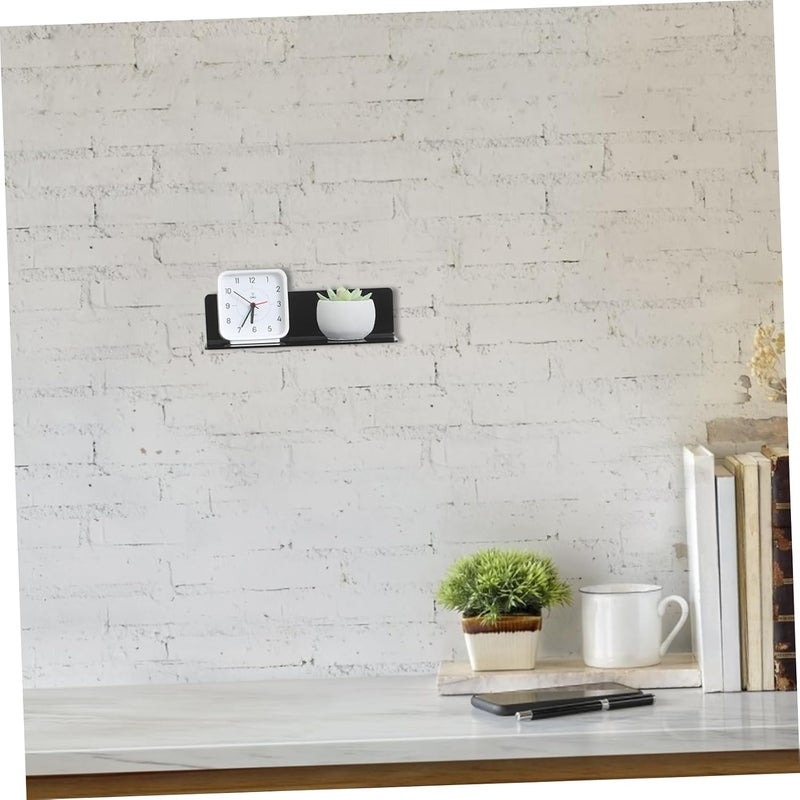 Garneck Acrylic Floating Shelf Shaped Wall Mounted Storage for Cosmetics Sundries and Kitchen Essentials No Drilling Required Compact Design for Bedroom Bathroom and Living Room - Image 2