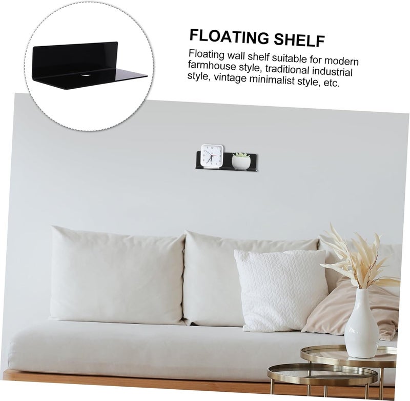 Garneck Acrylic Floating Shelf Shaped Wall Mounted Storage for Cosmetics Sundries and Kitchen Essentials No Drilling Required Compact Design for Bedroom Bathroom and Living Room - Image 5