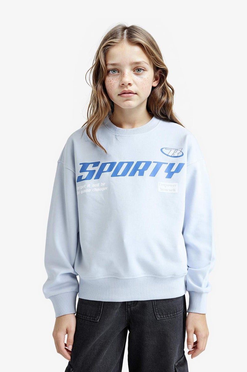 DeFacto Girl Relax Fit Crew Neck Printed Sweatshirt - Image 3