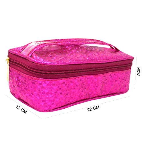 Adbeni Pouch, Cosmetic Kit Bag, Small Makeup Bag, Multi-Function Travel Bag, Toiletry Bags, Beach, Organizing, Essentials For Women & Girls,Pink - Image 3