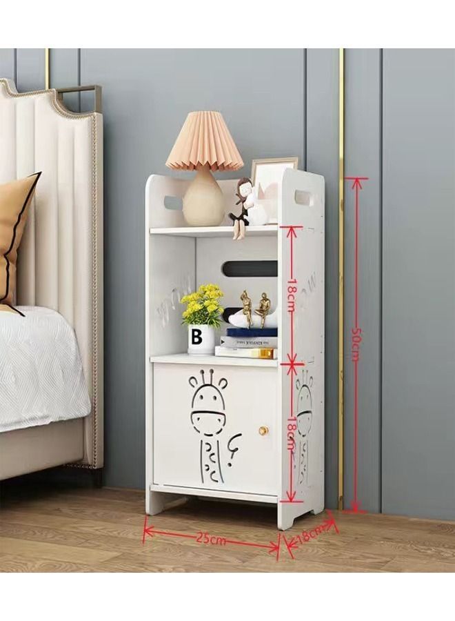 fashionhome رف خزانة أثاث منزلي متعدد الأغراض للحمام قائم على الأرض باللون الأبيض - Image 4