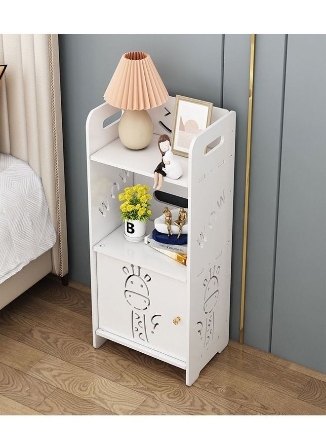 fashionhome رف خزانة أثاث منزلي متعدد الأغراض للحمام قائم على الأرض باللون الأبيض - Image 5
