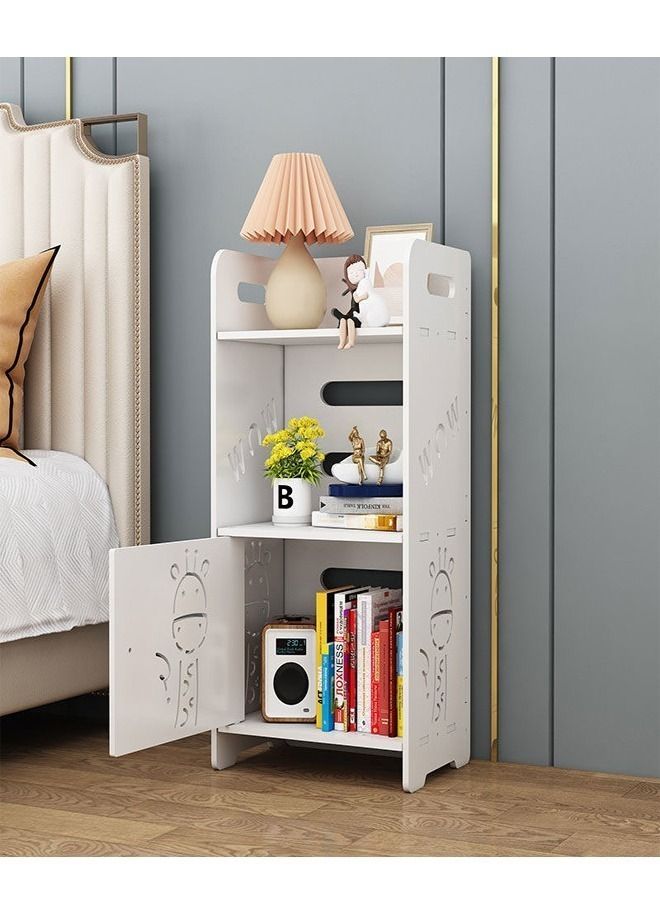 fashionhome رف خزانة أثاث منزلي متعدد الأغراض للحمام قائم على الأرض باللون الأبيض - Image 2
