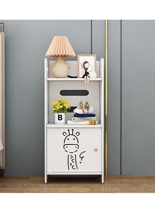 fashionhome رف خزانة أثاث منزلي متعدد الأغراض للحمام قائم على الأرض باللون الأبيض - Image 3