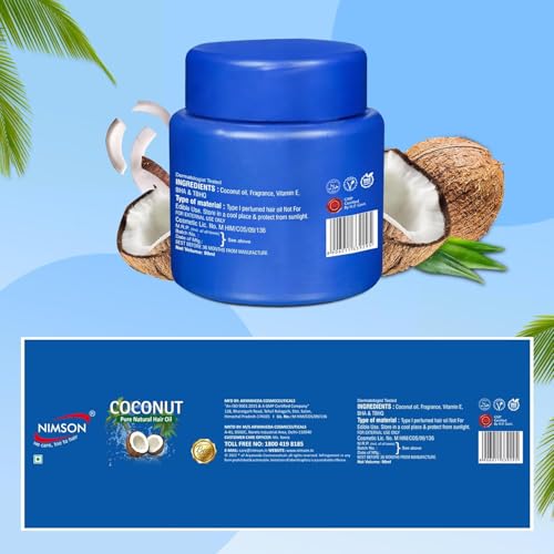 Nimson Coconut Hair Oil with Vitamin E | For Strong, Thick & Shiny Hair | Nourishing Formula | Unisex | 500ml - Image 4