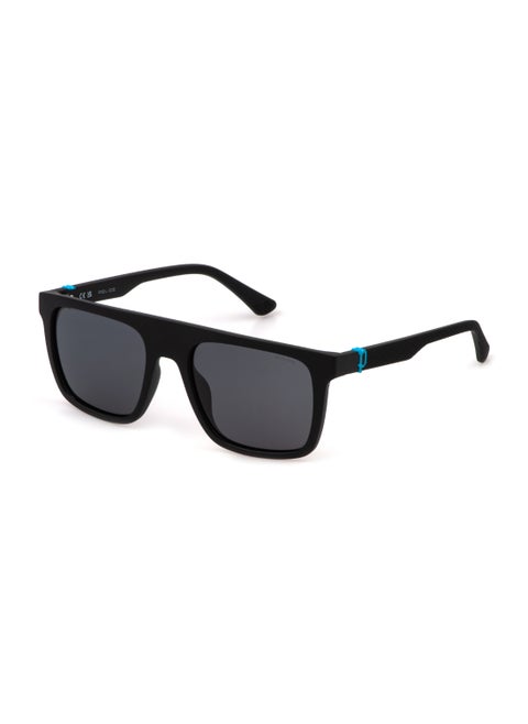 Men's Square Shape Polarized  Sunglasses SPLF61M55U28F - Lens Size: 55 Mm - Matt Black