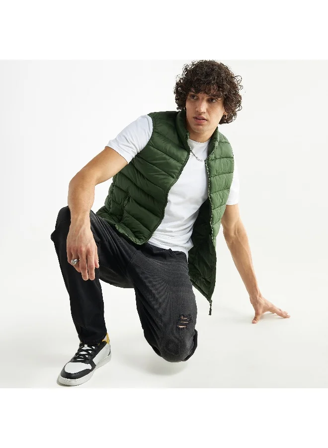 Splash FAV Quilted Sleeveless Zip Through Jacket with Pockets