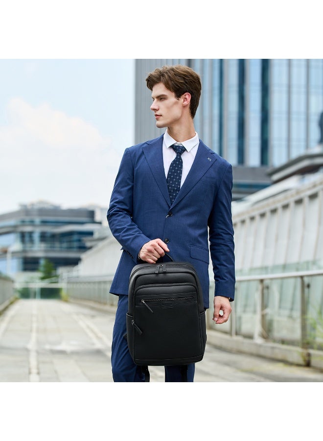 RAHALA RAL820 Luxury Leather Backpack for Work, Travel and Laptop - Stylish Black (Brand Name/Rahala) - Image 4