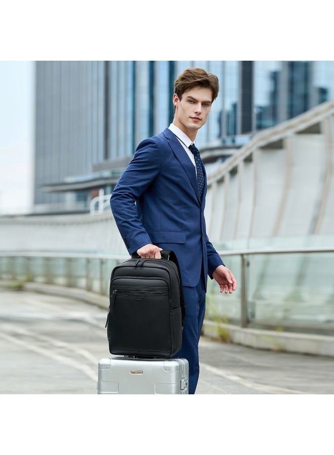 RAHALA RAL820 Luxury Leather Backpack for Work, Travel and Laptop - Stylish Black (Brand Name/Rahala) - Image 5
