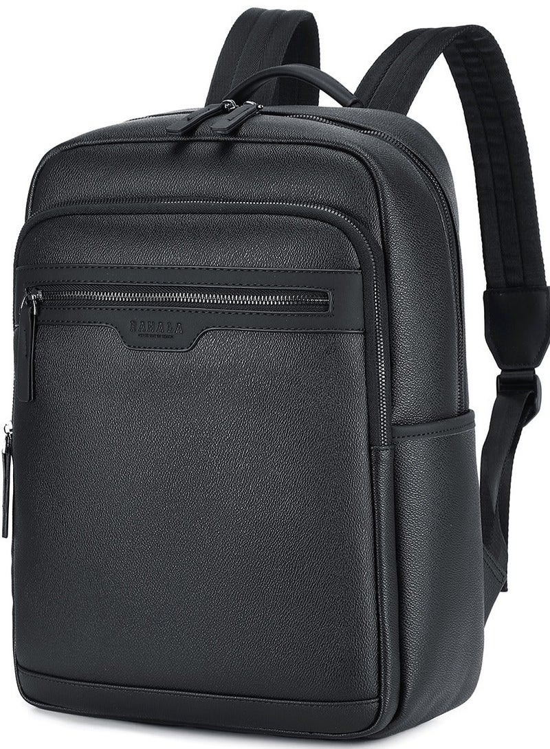 RAHALA RAL820 Luxury Leather Backpack for Work, Travel and Laptop - Stylish Black (Brand Name/Rahala) - Image 1