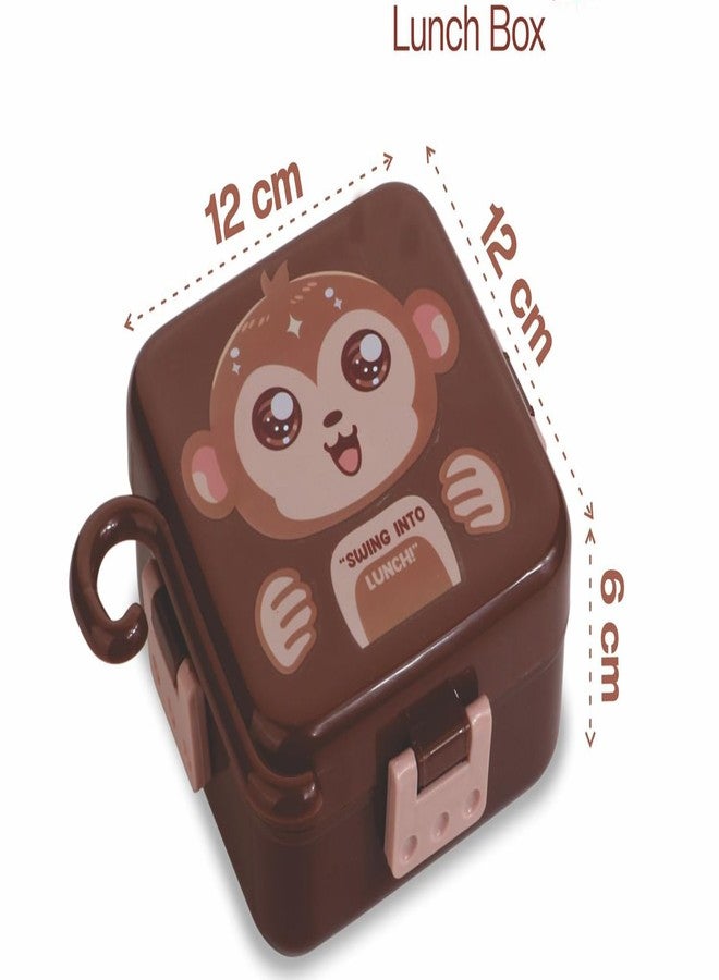 TOP TRICK Kids Lunch Box Set with 2 Compartments, Includes Fork Tiffin Box for Kids BPA-Free Plastic, 500ml Capacity-1pcs - Image 2
