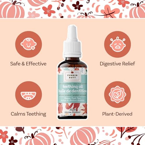 Punkin Butt Teething Oil for Babies, Herbal Plant-Based Formula Infused with Chamomile, Clove & Peppermint & Enhanced with Natural Homeopathics - Chamomilla, Phytolacca & Rheum, 1oz Bottle - Image 3