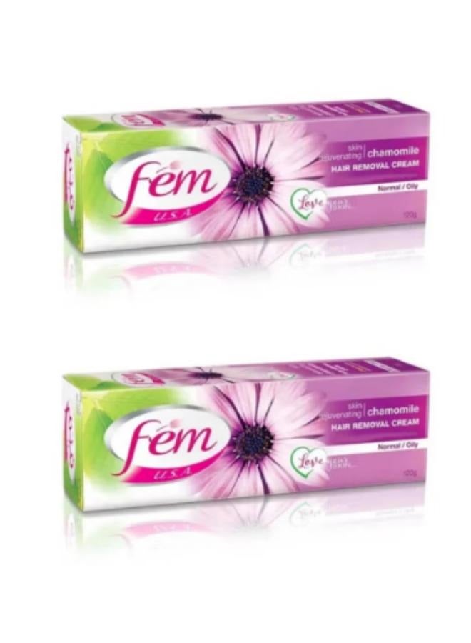 fem Two Pieces of Chamomile Hair Removal Cream for Normal Oily Skin - 120g - Image 1