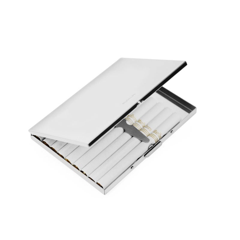 Groupcow Extra Slim Stainless Steel Cigarette Case Holds 9 Cigarette (Regular Size 84mm and King Size) - Image 1