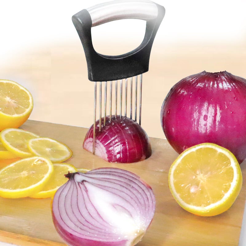 JAYVAR JAYVAR Onion Holder for Slicing, Lemon Slicer Onion Cutter for Slicing, Vegetable Cutter for Potato and Tomato, Avocados, Eggs, Food Slicer Assistant Tool for Slicing Fruit Lemon and Meat  - Image 2