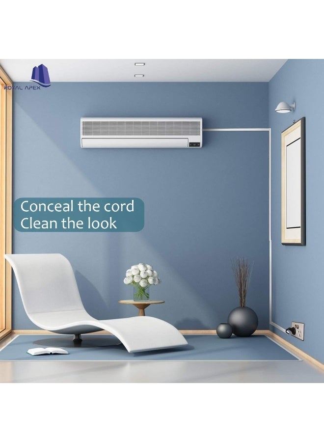 90Cm Square Cable Box Self Adhesive Pvc Trunking White Wall Cord Cover Concealer On-Wall Wire Paintable Management Raceway To Hide Wires - (Pack Of 3 (25Mm X 16Mm))