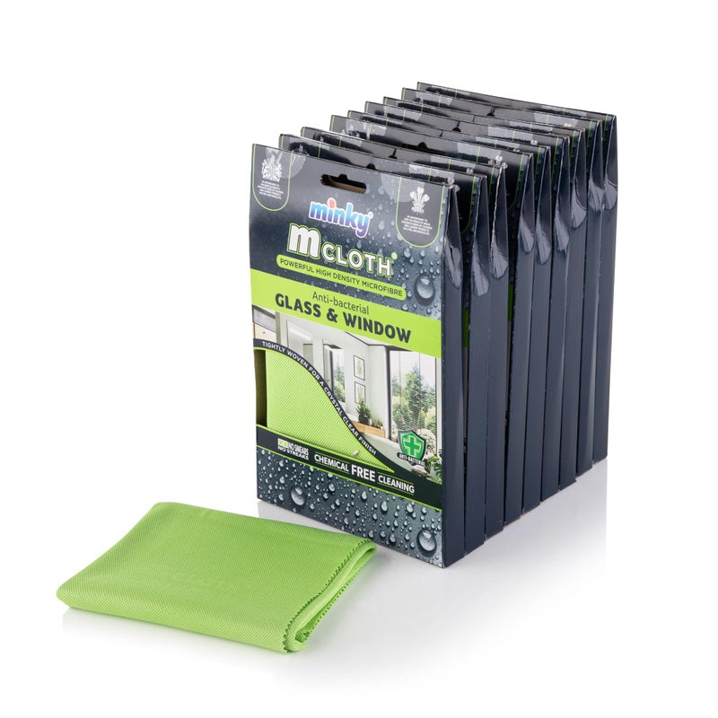 منشفة مينيكي إم زجاج ونافذة عبوة من 9 قطع من الألياف الدقيقة المضادة للبكتيريا، متعددة الوظائف، قابلة لإعادة الاستخدام، فائقة النعومة، قوية، ألياف دقيقة عالية الكثافة