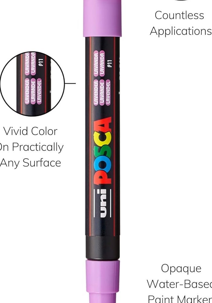 POSCA PC-3M Fine Set of 8 Soft Color Markers - Image 3