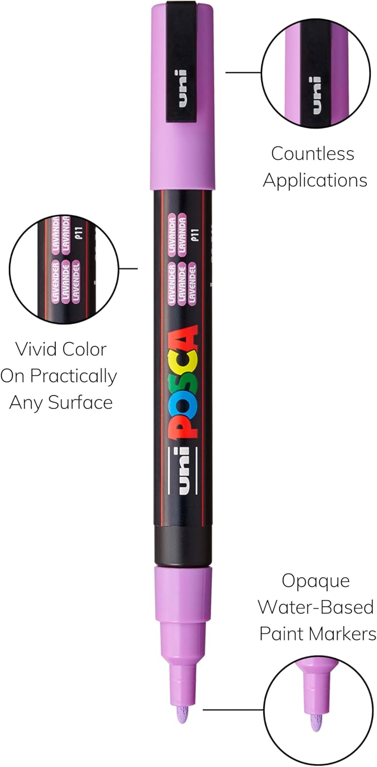 بوسكا POSCA PC-3M Fine Set of 8 Soft Color Markers - Image 3