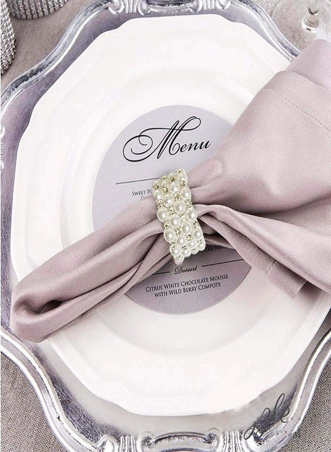 LogHog Pearl Napkin Rings Set of 6, Delicate Handmade Napkin Holder Ring Buckles Ideal Table Setting Decor for Wedding, Valentine's Day, Banquet, Birthday, Thanksgiving (White) - Image 4