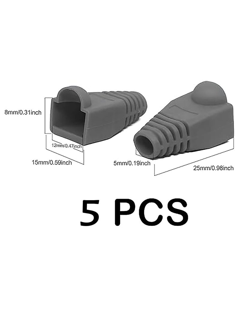 Generic Soft Plastic Ethernet RJ45 Cover (Grey) 5PCS  - Image 2