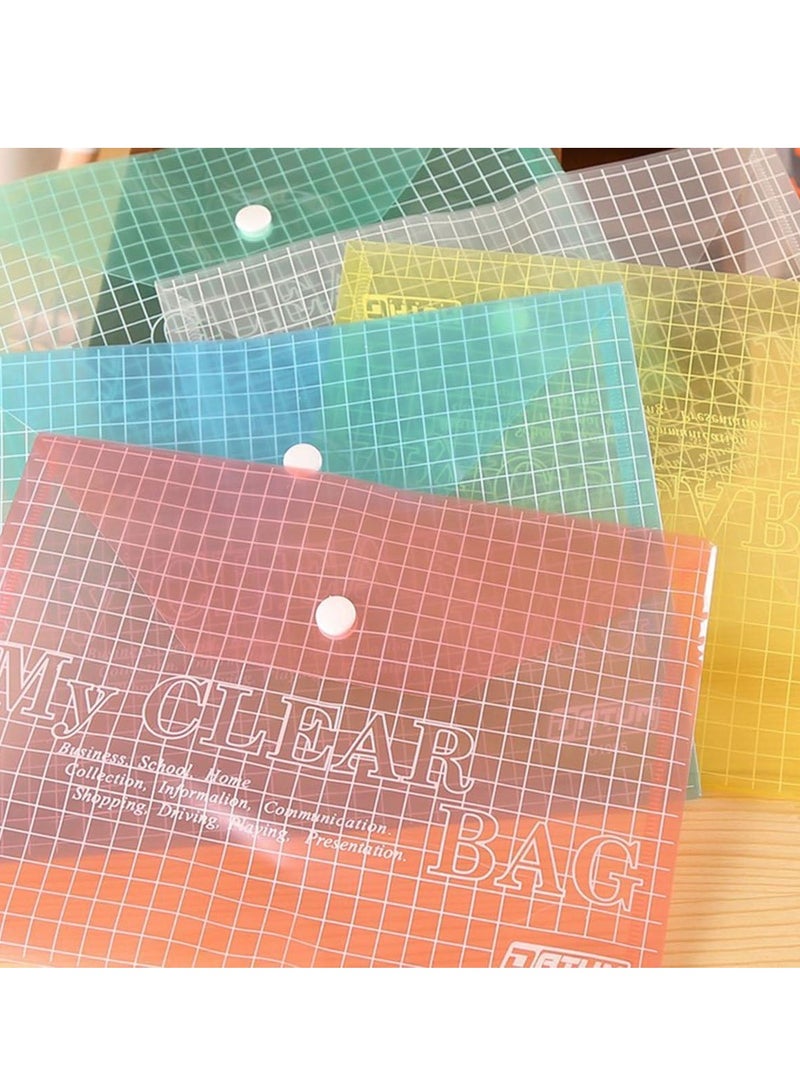 12 PACK Plastic File Folders for Documents, Clear Plastic Folders Plastic Envelopes for Documents, Reusable Clear File Folders Plastic File Bag Poly Filling Envelopes, A4 Size - Image 3