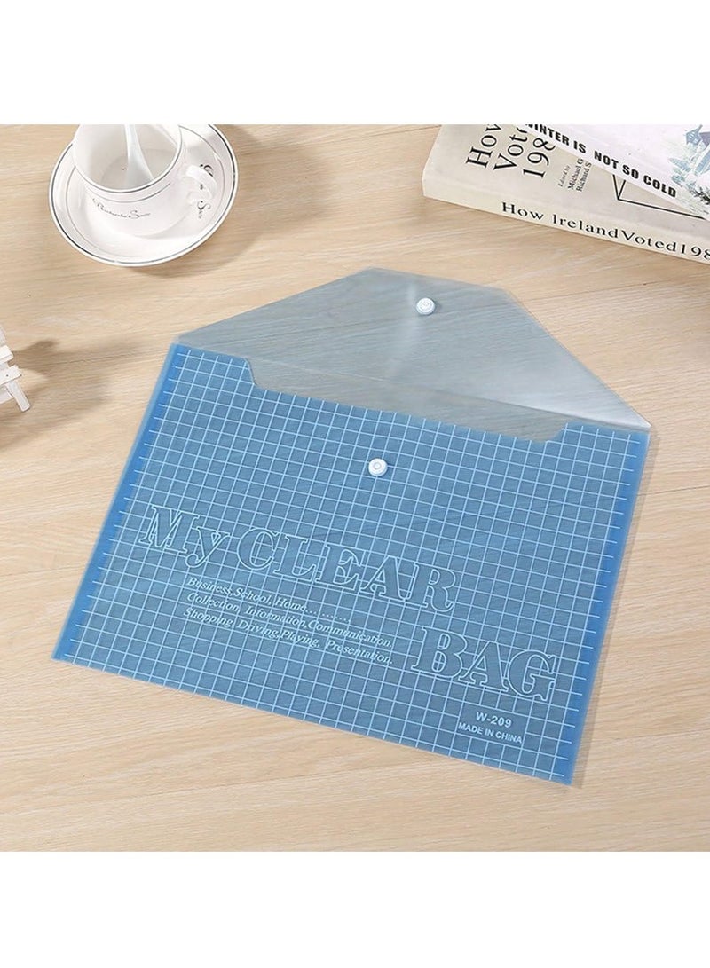 12 PACK Plastic File Folders for Documents, Clear Plastic Folders Plastic Envelopes for Documents, Reusable Clear File Folders Plastic File Bag Poly Filling Envelopes, A4 Size - Image 2