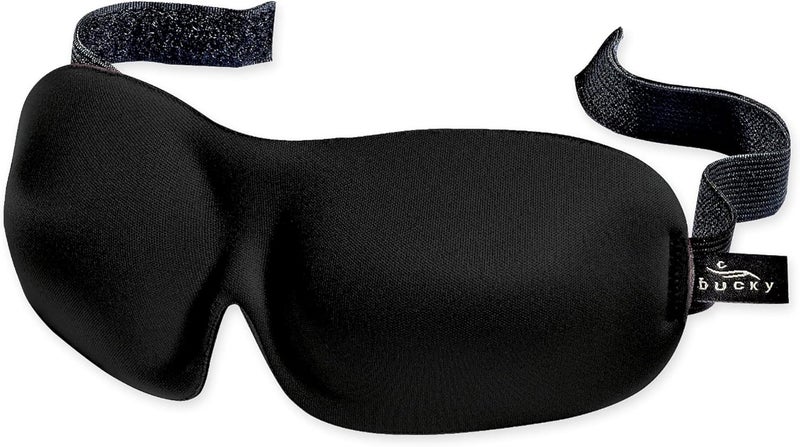 Bucky 40 Blinks No Pressure Solid Eye Mask for Sleep and Travel - Black, One Size - Image 1