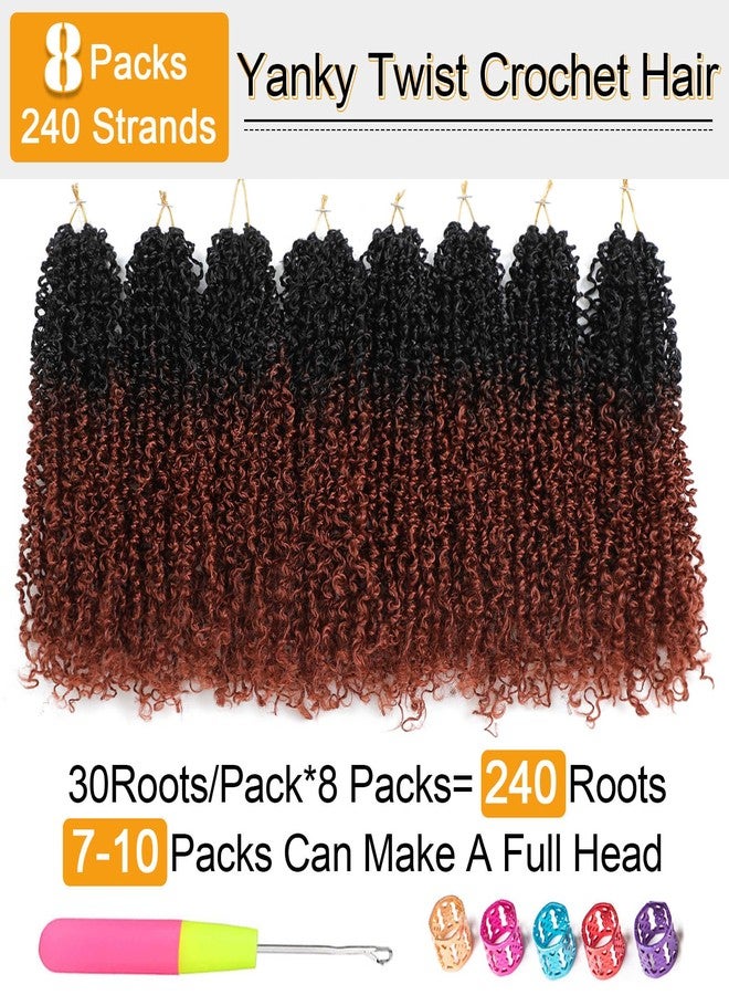 Aksice 8 Inch 8 Packs Yanky Twist Crochet Hair for Women Pre-looped Mini Twist Hair Bohemian Passion Twist Crochet Hair Boho Crochet Braids Synthetic (8 Inch 8 Packs,OT350#) - Image 4