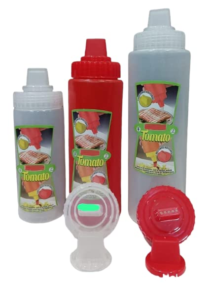 PUTHAK UNEQUETREND Puthak Squeeze Bottle 5 Holes Ketchup Mustard Salad Dressing Seasoning Squeezer Suitable for Family Restaurant Bakery (750ml, 2Pcs Multicolor) - Image 5